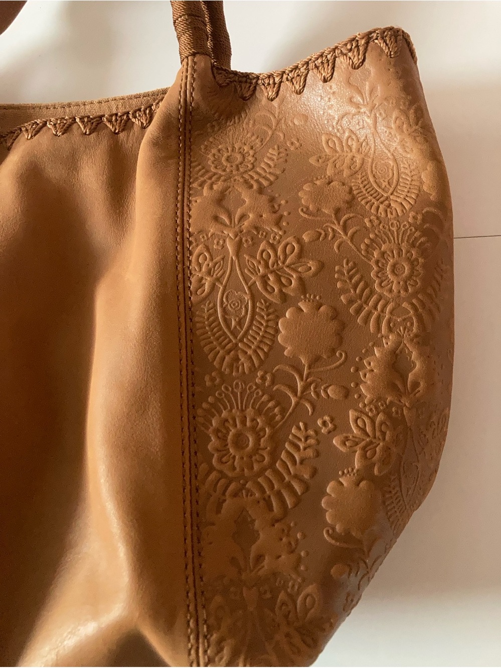 The Sak Tan Embossed Leather Tote Bag - Picture 11 of 16